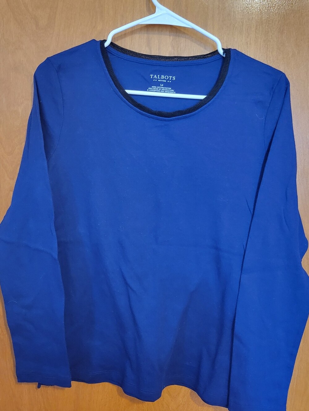 Talbots Petites Bold Royal Blue Long Sleeve Top, Size LP